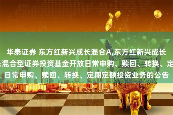 华泰证券 东方红新兴成长混合A,东方红新兴成长混合C: 东方红新兴成长混合型证券投资基金开放日常申购、赎回、转换、定期定额投资业务的公告